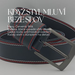 Vypadá skvěle a vydrží ještě víc! 👆🏼 Tenhle pásek není jen na ozdobu – je to detail, který vás definuje. Kůže v navy...